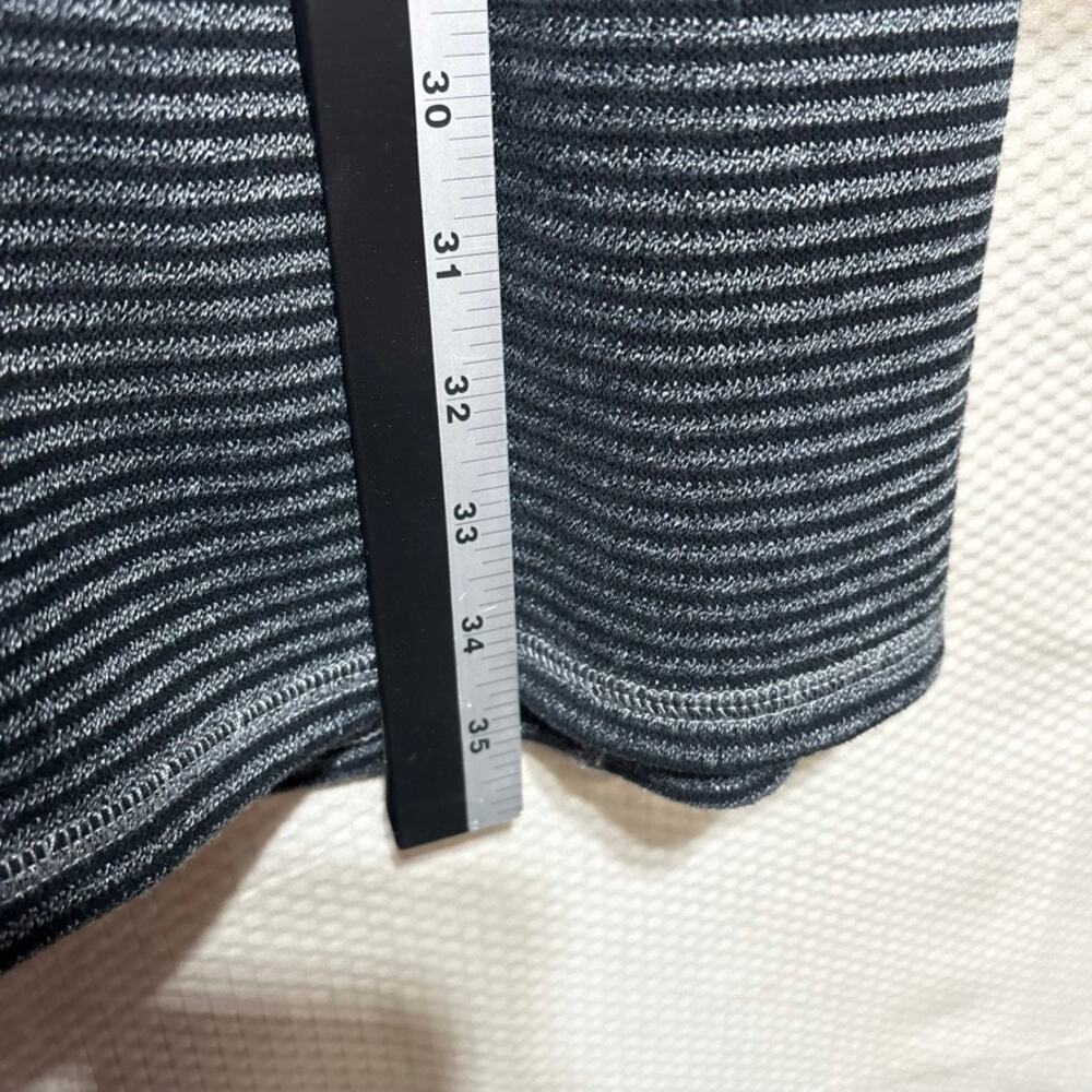 J. Jill Women's Textured Knit Dress Tunic Gray Black Striped Long Sleeve Size M - Picture 8 of 9
